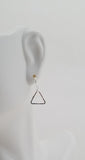 Earrings - Sterling Silver Open Triangle with Hammered Texture. 2 Sizes