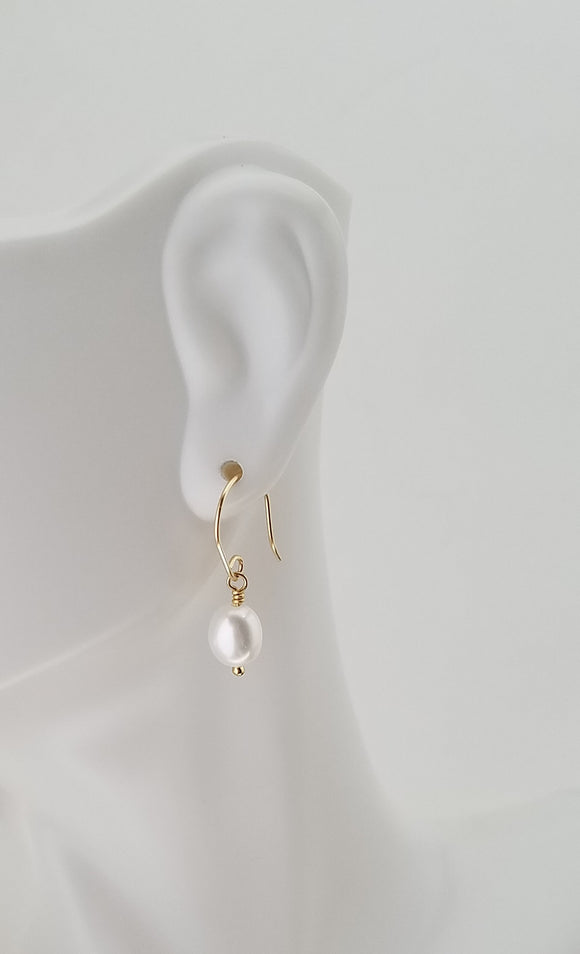 Earrings - Potato Pearl on 14k gf Ear Wire. 3 Sizes I