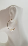 Earrings - Cornflake Pearls on 14k gf Wire Hoop