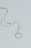 Necklace - Sterling Silver Open Circle with Hammered Texture. Multiple Sizes