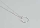 Necklace - Sterling Silver Open Circle with Hammered Texture. Multiple Sizes