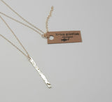 Necklace - 14k Gold Filled Bar with Hammered Texture. 2 Sizes