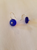 Earrings - Cultured Sea Glass Drops on Sterling Silver