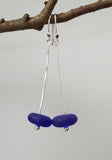 Earrings - Cultured Sea Glass Dangles on Sterling Silver