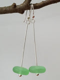 Earrings - Cultured Sea Glass Dangles on Sterling Silver