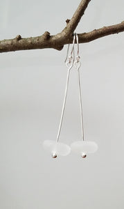 Earrings - Cultured Sea Glass Dangles on Sterling Silver