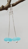 Earrings - Cultured Sea Glass Dangles on Sterling Silver