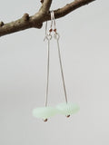 Earrings - Cultured Sea Glass Dangles on Sterling Silver