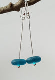 Earrings - Cultured Sea Glass Dangles on Sterling Silver