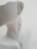 Earrings - Sterling Silver Skinny Ovals with Hammered texture. Multiple Styles and Sizes