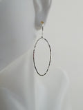 Earrings - Sterling Silver Open Oval with Hammered Texture. 2 Sizes