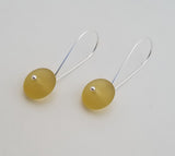 Earrings - Cultured Sea Glass on Sterling Silver - "Spring Ahead" Style