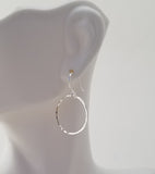 Earrings - Sterling Silver Open Circles with Hammered Texture. Multiple Sizes