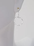 Earrings - Sterling Silver Open Circles with Hammered Texture. Multiple Sizes