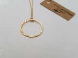 Necklace - 14k Gold Filled Open Circle with Hammered Texture. Multiple Sizes