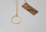 Necklace - 14k Gold Filled Open Circle with Hammered Texture. Multiple Sizes