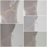 Earrings - Sterling Silver Open Circles with Hammered Texture. Multiple Sizes