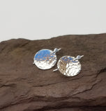 Earrings - Sterling Silver Circle Disks with Hammered Texture. Multiple sizes