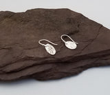 Earrings - Sterling Silver Oval Disks with Hammered Texture. 2 Sizes