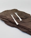 Earrings - Sterling Silver Bar with Hammered Texture. 2 Sizes