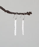 Earrings - Sterling Silver Bar with Hammered Texture. 2 Sizes