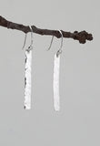 Earrings - Sterling Silver Bar with Hammered Texture. 2 Sizes
