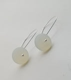 Earrings - Cultured Sea Glass on Sterling Silver - "Spring Ahead" Style