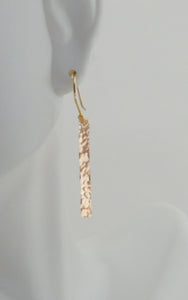Earrings - 14k Gold Filled Bar with Hammered Texture. 2 Sizes