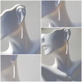 Earrings - Sterling Silver Bar with Hammered Texture. 2 Sizes