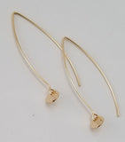 Earrings - 14k Gold Filled Circle Disks on Marquise Wires. 2 Sizes