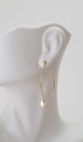 Earrings - 14k Gold Filled Circle Disks on Marquise Wires. 2 Sizes