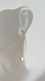 Earrings - 14k Gold Filled Circle Disks on Marquise Wires. 2 Sizes