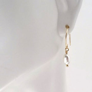 Earrings - Rice Pearl on 14k gf earwire