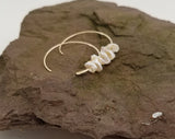 Earrings - Cornflake Pearls on 14k gf Wire Hoop