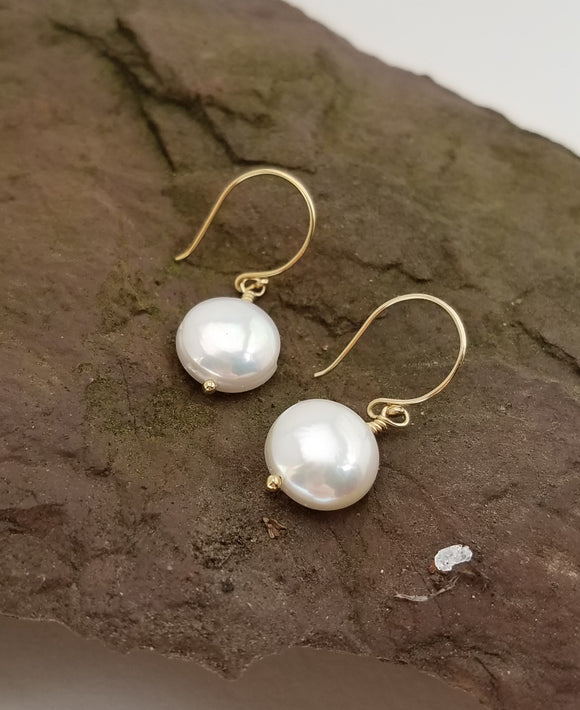 Earrings - Coin Pearl on 14k gf Ear Wire