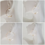 Earrings - Cornflake Pearls on 14k gf Wire Hoop