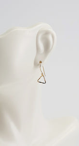 Earrings - 14k Gold Filled Open Triangle with Hammered  Texture. 2 Sizes