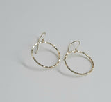 Earrings - 14k Gold Filled Open Circle with Hammered Texture. Multiple Sizes
