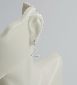 Earrings - Sterling Silver Open Triangle with Hammered Texture. 2 Sizes