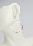 Earrings - Sterling Silver Open Circles with Hammered Texture. Multiple Sizes