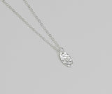 Necklace - Sterling Silver Oval DIsk with Hammered Texture. 2 Sizes