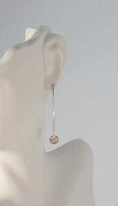 Earrings - Sterling Silver Circle Disks with Hammered Texture on Marquise Wire. Multiple Sizes