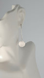 Earrings - Sterling Silver Circle Disks with Hammered Texture on Marquise Wire. Multiple Sizes