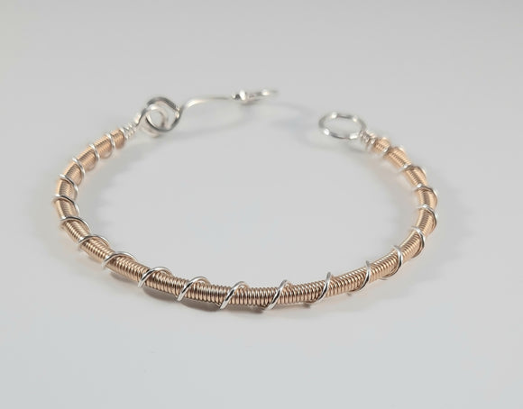 Bracelet - Mixed Metal, 14k Gold Filled Wrap w/ Sterling Double Twist