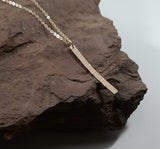 Necklace - 14k Gold Filled Bar with Hammered Texture. 2 Sizes