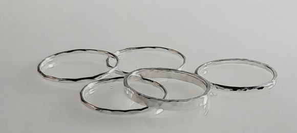 Rings -Sterling Silver 'Stack Happy' rings. . Multiple Hammered Styles