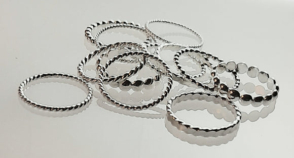 Rings -Sterling Silver 'Stack Happy' rings. . Multiple Pattern Styles