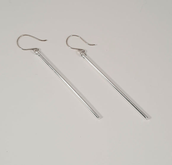 Earrings - Sterling Silver Long Bar