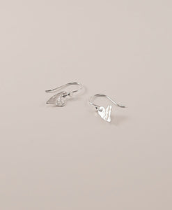 Earrings - Solid sterling Silver Hammered Hearts