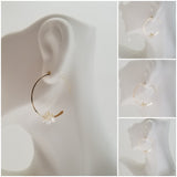 Earrings - Cornflake Pearls on 14k gf Wire Hoop